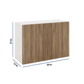 Modernform Cabinet Walnut 30" W X 21" H X 12" D Double Door Wall Cabinet