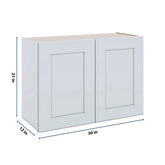 J&K White Shaker S8 Double Door Wall Cabinet - 30" W x 21" H