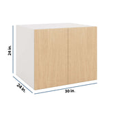Modernform Cabinet Natural Oak 30" W X 24" H X 24" D Double Door Wall Cabinet