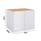 Modernform Cabinet Gloss White 30" W X 24" H X 24" D Double Door Wall Cabinet