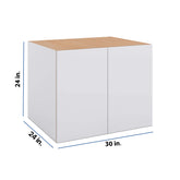 Modernform Cabinet Matte White 30" W X 24" H X 24" D Double Door Wall Cabinet