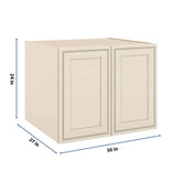 J&K Pearl Glazed H9 Refrigerator Wall Cabinet - 30" W x 24" H x 27" D