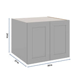 J&K Castle Grey S5 Refrigerator Wall Cabinet - 30" W x 24" H x 27" D