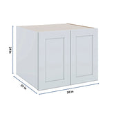 J&K White Shaker S8 Refrigerator Wall Cabinet - 30" W x 24" H x 27" D