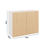 Modernform Cabinet Natural Oak 30" W X 24" H X 12" D Double Door Wall Cabinet