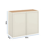Modernform Cabinet Slim Dove White 30" W X 24" H X 12" D Double Door Wall Cabinet
