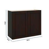 J&K Espresso K8 Double Door Wall Cabinet - 30" W x 24" H
