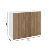 Modernform Cabinet Walnut 30" W X 24" H X 12" D Double Door Wall Cabinet
