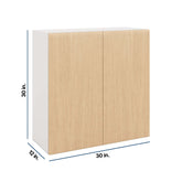 Modernform Cabinet Natural Oak 30" W X 30" H X 12" D Double Door Wall Cabinet