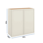 Modernform Cabinet Slim Dove White 30" W X 30" H X 12" D Double Door Wall Cabinet