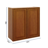 J&K Mocha Glazed K10 Double Door Wall Cabinet - 30" W x 30" H