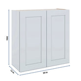 J&K White Shaker S8 Double Door Wall Cabinet - 30" W x 30" H