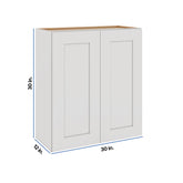 Modernform Cabinet White Shaker 30" W X 30" H X 12" D Double Door Wall Cabinet