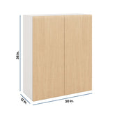 Modernform Cabinet Natural Oak 30" W X 36" H X 12" D Double Door Wall Cabinet