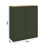 Modernform Cabinet Slim Sage Green 30" W X 36" H X 12" D Double Door Wall Cabinet