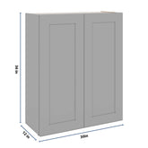 J&K Castle Grey S5 Double Door Wall Cabinet - 30" W x 36" H