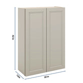 J&K Pebble B6 Double Door Wall Cabinet - 30" W x 42" H