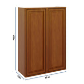 J&K Mocha Glazed K10 Double Door Wall Cabinet - 30" W x 42" H