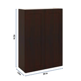 J&K Java Coffee S1 Double Door Wall Cabinet - 30" W x 42" H