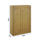 Modernform Cabinet Natural Shaker 30" W X 42" H X 12" D Double Door Wall Cabinet