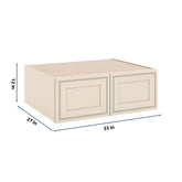 J&K Pearl Glazed H9 Refrigerator Wall Cabinet - 33" W x 12" H x 27" D