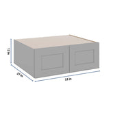 J&K Castle Grey S5 Refrigerator Wall Cabinet - 33" W x 12" H x 27" D