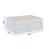 J&K White Shaker S8 Refrigerator Wall Cabinet - 33" W x 12" H x 27" D