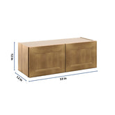 J&K Butterscotch B8 Double Door Wall Cabinet - 33" W x 12" H
