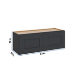 Modernform Cabinet Onyx Black Shaker 33" W X 12" H X 12" D Double Door Wall Cabinet