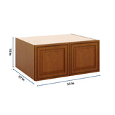 J&K Mocha Glazed K10 Refrigerator Wall Cabinet - 33" W x 15" H x 27" D