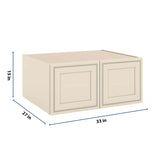 J&K Pearl Glazed H9 Refrigerator Wall Cabinet - 33" W x 15" H x 27" D