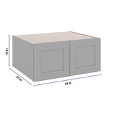 J&K Castle Grey S5 Refrigerator Wall Cabinet - 33" W x 15" H x 27" D