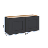 Modernform Cabinet Onyx Black Shaker 33" W X 15" H X 12" D Double Door Wall Cabinet
