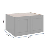 J&K Castle Grey S5 Refrigerator Wall Cabinet - 33" W x 18" H x 27" D