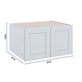 J&K White Shaker S8 Refrigerator Wall Cabinet - 33" W x 18" H x 27" D
