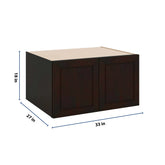 J&K Espresso K8 Refrigerator Wall Cabinet - 33" W x 18" H x 27" D