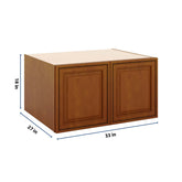 J&K Mocha Glazed K10 Refrigerator Wall Cabinet - 33" W x 18" H x 27" D