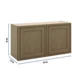 J&K Hazel H8 Double Door Wall Cabinet - 33" W x 18" H