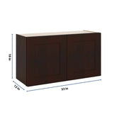 J&K Java Coffee S1 Double Door Wall Cabinet - 33" W x 18" H