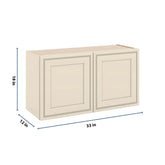 J&K Pearl Glazed H9 Double Door Wall Cabinet - 33" W x 18" H