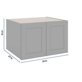 J&K Castle Grey S5 Refrigerator Wall Cabinet - 33" W x 21" H x 27" D