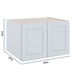 J&K White Shaker S8 Refrigerator Wall Cabinet - 33" W x 21" H x 27" D