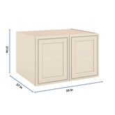 J&K Pearl Glazed H9 Refrigerator Wall Cabinet - 33" W x 21" H x 27" D