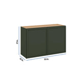 Modernform Cabinet Slim Sage Green 33" W X 21" H X 12" D Double Door Wall Cabinet