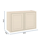 J&K Pearl Glazed H9 Double Door Wall Cabinet - 33" W x 21" H