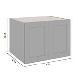 J&K Castle Grey S5 Refrigerator Wall Cabinet - 33" W x 24" H x 27" D