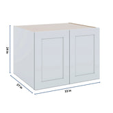 J&K White Shaker S8 Refrigerator Wall Cabinet - 33" W x 24" H x 27" D