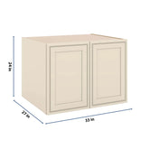 J&K Pearl Glazed H9 Refrigerator Wall Cabinet - 33" W x 24" H x 27" D