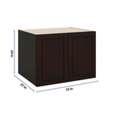 J&K Espresso K8 Refrigerator Wall Cabinet - 33" W x 24" H x 27" D