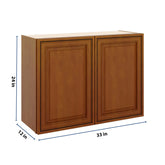 J&K Mocha Glazed K10 Double Door Wall Cabinet - 33" W x 24" H